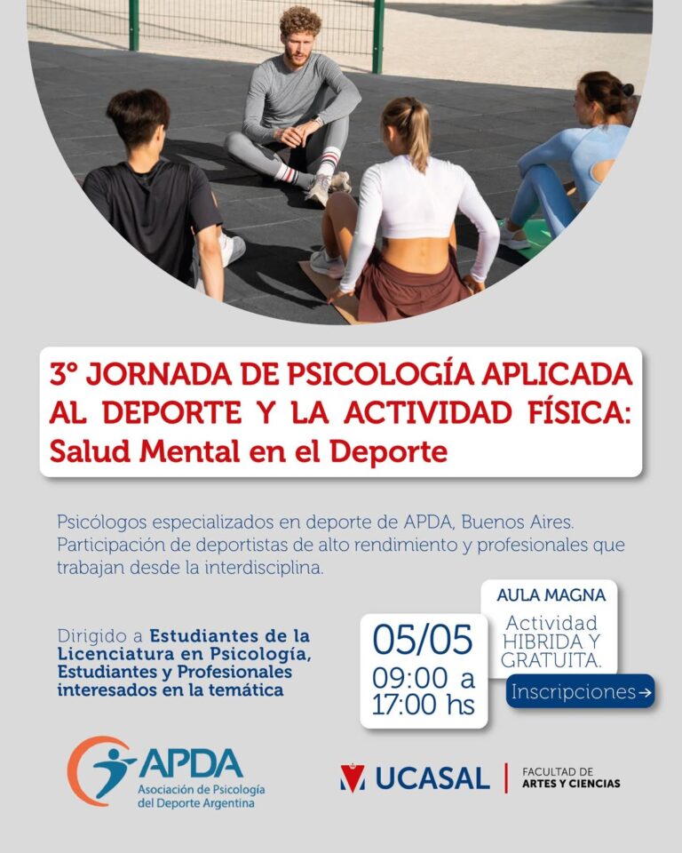 ¡Agendá esta fecha- 5 de mayo! 🗓️Llegan las 3° Jornadas de Psicología aplicada al Deporte. Un e
